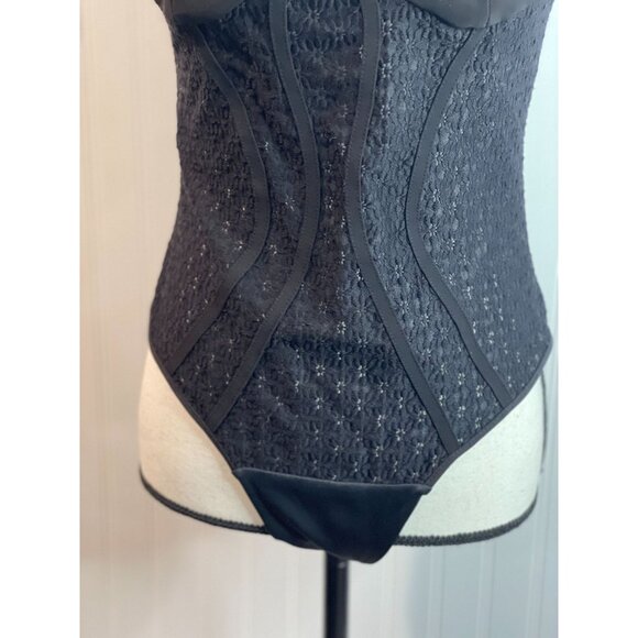 Zara Black Lace Body Suit With Adjustable Straps & Snap Closure - Picture 8 of 16